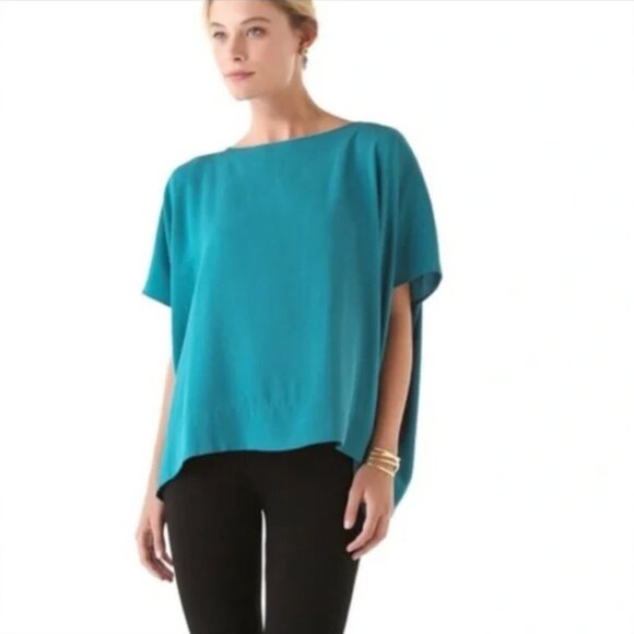 Diane Von Furstenberg Tops - Diane Von Furstenberg Silk Hanky Top Royal Blue